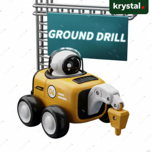 Astronaut Press Whistle Engineering Car for Kids, Cartoon Construction Vehicle - Ground Drilling