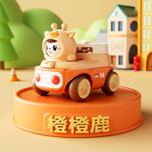 Face Changing Whistle Deer Toy Car - Orange