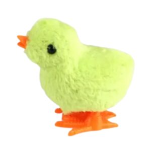 Wind-Up Baby Chick Toy – Cute Fluffy Jumping Design - Green