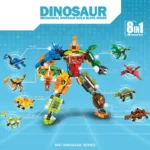 Dinosaur Mecha 8-in-1 Building Blocks Series – Single Dinosaur Box or Full Set of 8