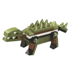 Green ankylosaurus mecha dinosaur building block toy from the 8-in-1 collection