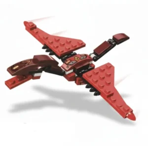 Red Pterodactyl mecha building blocks dinosaur toy from the 8-in-1 construction series