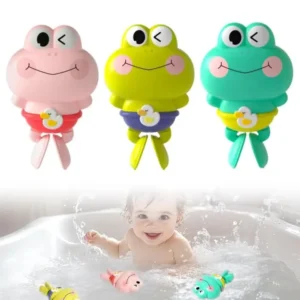 Krystal Smiley Frog wind-up swimming bath toy for toddlers, BPA-free floating water toy for kids