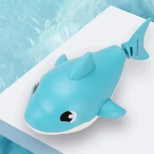 Little Cartoon Shark Wind-Up Bath Toy – Floating Design - Blue