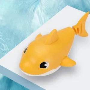 Little Cartoon Shark Wind-Up Bath Toy – Floating Design - Yellow