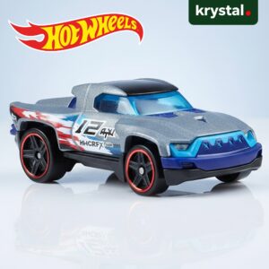Hot Wheels Terra-Tracktyl silver off-road fantasy die-cast car with dino-inspired design and HW Track Champs decals
