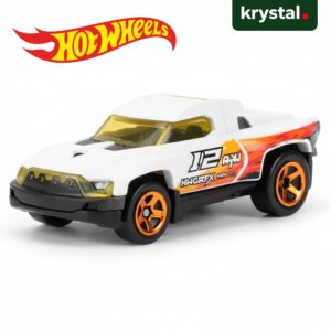 Hot Wheels Terra-Tracktyl 2025 white die-cast off-road car with orange wheels and HW Track Champs graphics