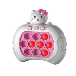 Electronic light-up pop bubble game toy with white cat design and multiplayer modes