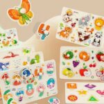 Wooden Montessori Puzzle Board - Shape, Number & Animal Matching Toy