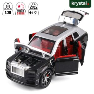 Krystal Rolls-Royce Cullinan inspired 1:28 scale SUV toy car with 6 opening doors, lights, and sound