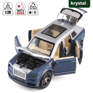 Krystal 1:28 scale Rolls-Royce Cullinan inspired SUV toy car with 6 opening doors, lights and sound