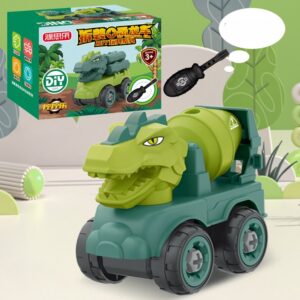 Cartoon Dinosaur Construction Vehicle Toy - Mixing Truck