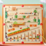 Magnetic Mushroom Maze Puzzle Board-Wooden Bead Maze Game