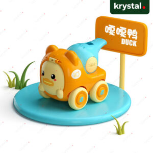 Cute Animal Whistle Car Toy for Babies - Orange