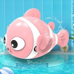 Little Clownfish Cartoon Bath Toy for Kids – Wind-Up Swimming Design - Pink Clownfish