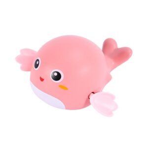Cute pink dolphin wind-up bath toy for toddlers, floating water toy for bathtub fun