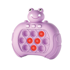 Purple frog electronic light-up pop bubble game toy with glowing sensory fidget bubbles