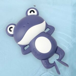 Krystal purple smiley frog wind-up floating bath toy for toddlers, safe BPA-free water play toy