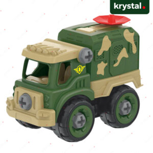 Krystal DIY assembly camouflage military truck toy with nut and screw engineering tool set