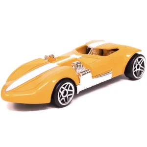 1:64 Hot Wheels yellow Twin Mill die-cast alloy metal racing car with white stripes from Krystal