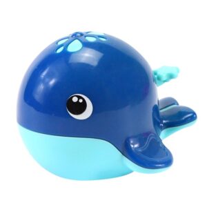 Blue whale wind-up bath toy for kids with floating design and cartoon details