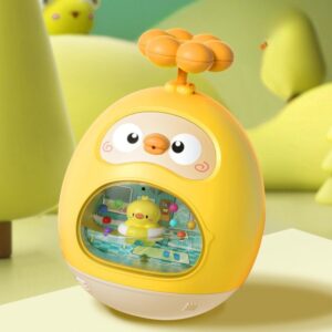 Quack Duck Water Play Tumbler Toy – Colorful Baby Bath Fun, Rattle Inside - Yellow