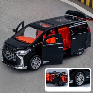 Toyota Alphard Inspired Luxury MPV – 5 Opening Doors, Lights & Sound, Pull-Back Toy Car - Black Car