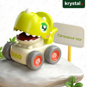 Krystal green press whistle flying dragon toy car with cute dinosaur design and smooth rolling wheels for kids
