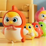 Wind‑Up Magnetic Mother Chicken Toy with 3 Baby Chicks – Wobbling Walk