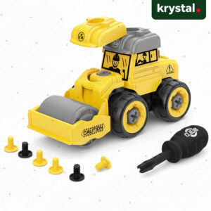 Krystal DIY assembly toy steam roller with screwdriver and screws for kids age 4 plus build-and-play set