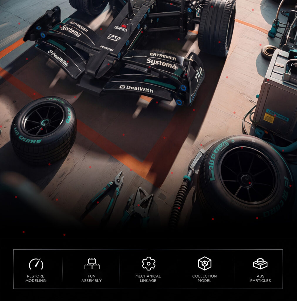Krystal Machine Player Series 1:10 scale Mercedes F1 Technic compatible building block set for collectors
