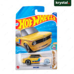 Yellow Hot Wheels BMW 2002 die-cast car, 1:64 scale collectible toy from Mattel 70s vs 90s series