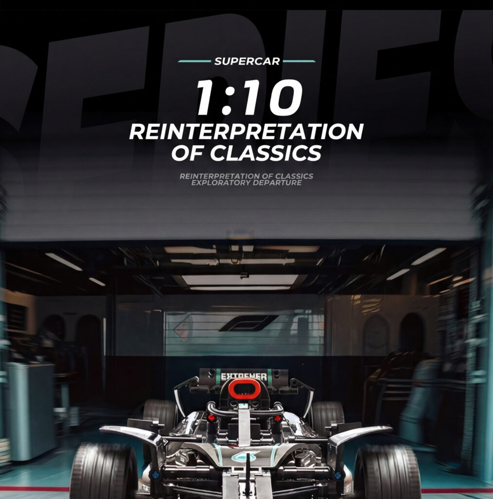 1:10 scale Technic Mercedes F1 building block set, LEGO-compatible Mercedes-AMG W14 display model for collectors
