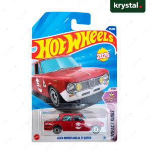 Red Hot Wheels Alfa Romeo Giulia TI Super 1:64 scale die-cast car from the 2025 Compact Kings series