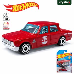 Hot Wheels Alfa Romeo Giulia TI Super red 1:64 scale die-cast car with white racing livery