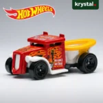 Hot Wheels Gotta Go - Red Die-cast Toy Car Hot Wheels Gotta Go red die-cast car with hot sauce flame graphics and yellow toilet seat feature