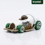Hot Wheels Instant Boost Die-Cast Toy Car Hot Wheels Instant Boost white die-cast car with green wheels and Brewre Americano coffee-themed decals.
