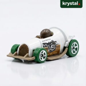 Hot Wheels Instant Boost white die-cast car with green wheels and Brewre Americano coffee-themed decals.