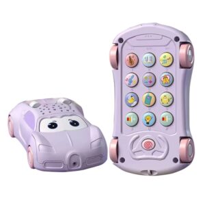 Car Projection Mobile Phone Toy – Musical Light Play Set - Purple