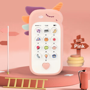 Baby Unicorn Musical Simulation Phone Toy – 13 Buttons, Sounds - Pink
