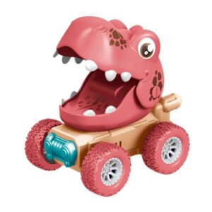 Pink dinosaur press go off-road toy car from Krystal for toddler active play and crawling