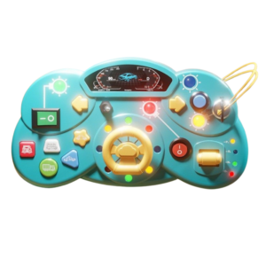 Activity Busy Board Toy with LED Lights – Multi‑Function Play Set - Cyan Blue
