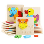 Toddler 3D Assembly Puzzle Toys – Durable Wooden Build, Colorful Animal & Vehicle Blocks