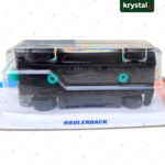 Hot Wheels Haulerback 2025 Mainline HW Hot Trucks teal die-cast truck chassis bottom view in packaging