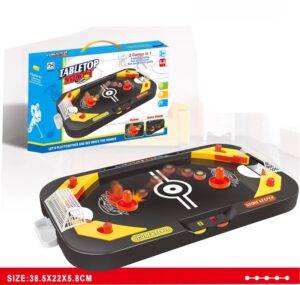 Krystal 2-in-1 Tabletop Shoot hockey and soccer game set for kids with manual score keepers and goals