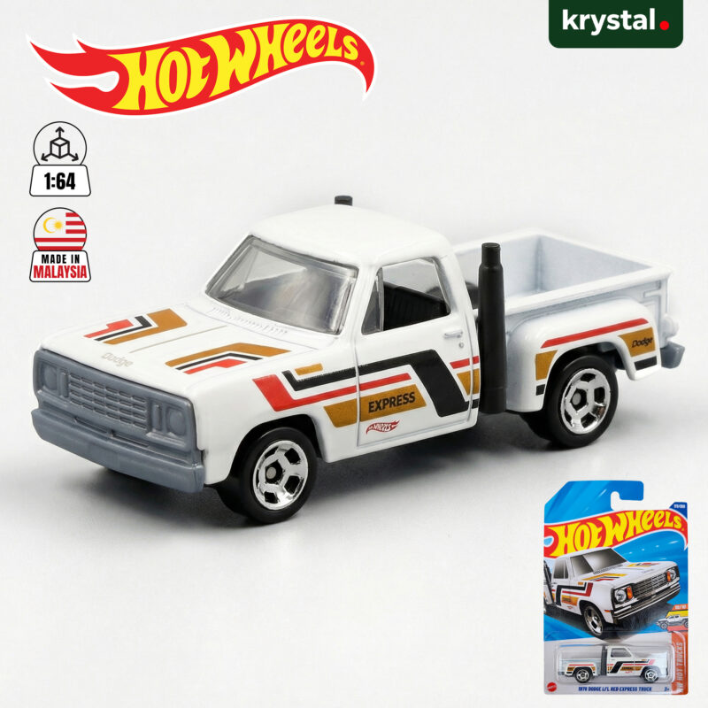 1:64 Hot Wheels 1978 Dodge Li’l Red Express Truck white vintage Mopar pickup with side exhausts