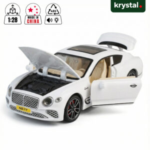 Bentley Continental Inspired Luxury Sports Model Car | Realistic Design with Sound & Light - White 1:28