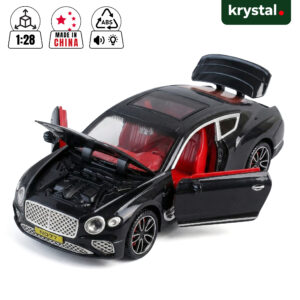 Bentley Continental Inspired Luxury Sports Model Car | Realistic Design with Sound & Light - Black 1:28