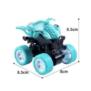 Krystal teal mini monster stunt truck, friction powered push-and-go beach buggy toy with off-road tires