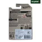 Hot Wheels Raijin Express HW Heavyweights die-cast car packaging back view with official Mattel safety details